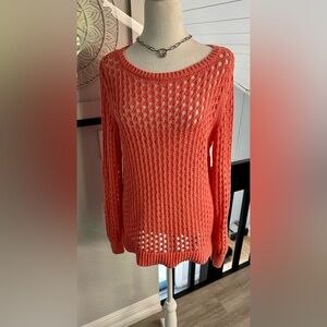 Michael Kors Open Knit Coral Sweater